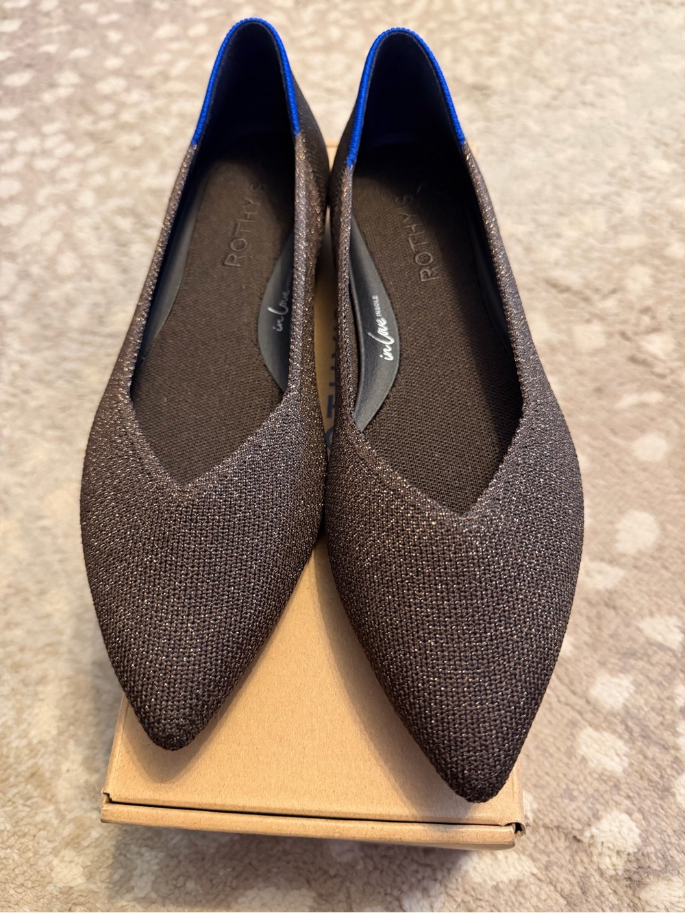 Rothy’s Pointed Toe Knit Flats in Dark Brown - Women's Casual Slip-Ons
